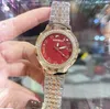 Orologi al quarzo modello top di alta qualità 37mm Anello casual con diamanti romani da donna in oro rosa acciaio inossidabile Premium Popolare orologi da polso nobili ed eleganti regali di compleanno