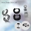 Stud 6 Pairs Of Hoop Earrings Men And Women Classic Punk Made Stainless Steel Cool Silver Black Moni22