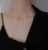 Collier étoile en diamant clignotant, Design creux, chaîne de clavicule à pompon féminin, modèle Simple, tempérament 2973549