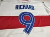 Benutzerdefinierte Herren CCM Vintage 9 Richard Laval Rocket Hockey-Trikot genäht. Passen Sie eine beliebige Nummer und einen beliebigen Namen an