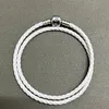 925 STERLING SLATER Dangle Cor cor de couro sólido Mulheres de jóias DIY BEAD FIT Pandora Charms Bracelet Acessórios de jóias DIY