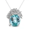 Micro incrustación de plumas Dove Huevo Aquamarina Domineing Domineering Colorido de joyería Diamante Sky Blue Collar