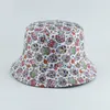 Berets Streetwear Harajuku Hat Reversible Bucket Hats Flower Skull Print Hip Hop Cap Panama Fisherman HatBerets