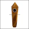 Smoking Pipes Accessories Household Sundries Home Garden Tiger Eye Crystal Energy Stone Fashion Gemstone Tower Natural Quartz Points Tobac
