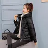 Women's Trench Coats Winter Hooded Casual Thick Women Short Parkas Glossy Warm Zipper Cotton Paddded Jacket Female Shiny Bubble Coat With Po