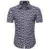 Camisas Casuais Masculinas M-5XL Estampadas Pontos Comerciais Para o Verão Manga Curta Regular Tamanho Grande Roupas Formais Masculino Office Button Up Blusas Masculinas