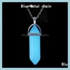 Arts And Crafts Glow In The Dark Quartz Crystal Pendant Necklace Natural Stone Healing Point Hexagonal Charm Chains Sports2010 Dhdhv