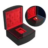 Bekijk dozen Cases Black Piano Wood Jewelry Box met kussen voor verlovingsvoorstel huwelijksgeschenk of speciale gelegenhedenwatch HELE22