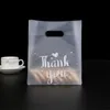 50pcs Thank You Plastic Christmas Gift Packaging With Hand Shopping Wedding Party Favor Candy Cookie Wrapping Bags 220704