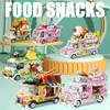 City Friends Ice Cream Truck Street View Caning Car Mini Building Builds Food Snacks Shop Shop Shop Toys for Children Girls 220718