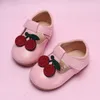 Pink Cherry Baby Soft Sole Fashion AllMatch Princess Small Leather Girls Dress Kid Girl Party Shoes 220615