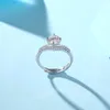 925 Wedding zaręczynowy Pierścień Moissanite Luksus 1 karat 925 Srebrne pierścienie dla kobiet z certyfikatem GRA