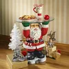 Décorations de Noël Santa Claus Tray Biscuit Candy Snack Gift Disponse Résine Sculpture Verre Top Table Home Craft DecorationChristmas