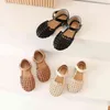 Babymeisjes Sandalen Zomer Kinderleren Wave Non-Slip Soel Soel Flats Kinderen Round Teen Cut-outs Adembatten Peuter 2022 Sandalen G220523