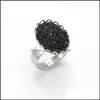 Pierścienie zespołowe biżuteria moda naśladuj kamień naturalny Druzy Druzy Pierścień stali nierdzewnej Crown Crown For Women Lady Drop dostawa 2021 GLZ