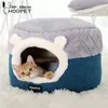 Hoopet Pet猫のバスケットベッドハウス犬の子犬家のための暖かい洞窟ケンネル眠っているテディ快適な220323