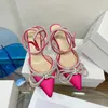 Summer Women Shoes الترتر الفاخرة Rhinestone Gladiator Designer Women Sandals حفلات حفلات الزفاف حفلات عالية 6 سم 8 سم 10 سم