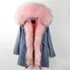 Pelliccia da donna Faux Fashion Giacca lunga invernale da donna Lussuoso grande collo di procione Cappotto con cappuccio Fodera calda Parka Alta qualitàDonna