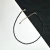 Kedjor modemärke enkla svarta pärlor kort halsband kvinnliga smycken kvinnor choker halsband bijoux femme damparty 2022chains