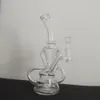 9 Zoll klare Shisha-Glasbongs Recycler-Wasserpfeifenbong Glasbongs Wasserflaschen Dab Rig Wasserpfeife 14-mm-Schüssel