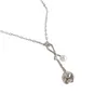Hänge halsband koreanska s925 sterling silver halsband temperament joker taggar knopp pärla kvinnlig klavikel nackkedja ornamentenpenden pendan