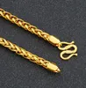 18K vergulde gouden kettingen 24 "mannen / dames tarwevlechtketting 6 mm