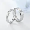 Stainless Steel Couple Rings Band Pattern Line Grain Ring for Women Men Fine Fashion Jewelry Gift Will and Sandy