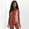 Ensemble de Lingerie en dentelle sous-vêtements pour femmes voir à travers les soutiens-gorge à coupe ouverte Lenceria vêtements de nuit sexy avec porte-jarretelles sous vêtements Langerie Femme2574657935