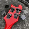 Rote Farbe Ricken 4003 Elektrikbass, schwarze Hardware Massivholz 4 Strings Bass Gitarre, auf Lager