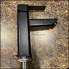 Black Waterfall Spout Bathroom Faucet Single Handle Rv Lavatory Vessel With Deck Plate Matte Black 1 Or 3 Hole Drop Delivery 2021 Sink