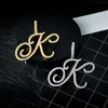 Colares pendentes de luxo cobre zircão cursivo a-z alfabet colar colar punk hip-hop moda mulher homem nome inicial jóias elle22