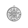Charms min form 1 bit wiccan pentakel pentagram amulet talisman hänge för män halsband rostfritt stål vintage religiösa charmscharms