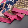 23style 70x70cm letras de diseñador impresa diadema de bufanda de seda floral para mujeres bufandas de mango largo de lujo parís embajanar el hombro cabezal de cinta decoración decoración