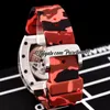 2022 A21J Automatisk herrklocka stålfodral Big Date Skeleton Dial Orange Grey Camouflage Rubber Strap Super Edition 5 Styles Puretime01 E139-011a1