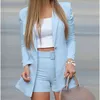 WEPBEL BUSINESS OL Shorts Sets 2 pièces Sets Tenues Sky Blue Women Blazer Ensembles Slim Fit Suit Shorts Fashion Suit Vestes Y220804