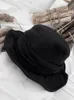 Umi Mao Yamamoto Wind Dark Black Black Letro Fisherman Hat Men Men Fold Design Hat Harajuku Y2K Femme Hombre Gothic 220812