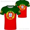 Portugalia T Shirt DIY bezpłatnie Numer Numer PRT T-Shirt Nation Flaga Pt Republika Portugalska Country College Print Po Odzież 220702