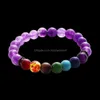 Chakra pärlstav armband mens 7 helande nce pärlor armband för män kvinnor rhinestone reiki bön unisex droppe leverans 2021 pärlstavar je