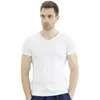 Dostosuj swoje zdjęcie męskie amoi cienki i tłuszczowy rozmiar rozciągający bawełniany V Szyja Krótkie rękawowe koszulka T -koszulka 220621