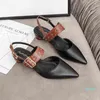 Dress Shoes Fashion Pointed High Heels Luxury Rivet Shallow Mouth Chunky Heeled Sandals Color Matching Loafers