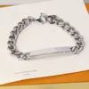 Moda Bracciale in acciaio inossidabile placcato oro 18 carati Titanio Luxury Brand Designer Lettere Bracciale a catena Uomo Donna Accessori per gioielli in metallo Nessuna scatola