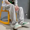 Pantalon masculin d'été 3 couleur glace de soie décontractée hommes mode pantalon de la jambe large joggers coréens lâches joggers pantalon m-2xlmen's