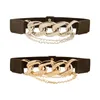 Celra cinturão de correia dourada elástica cintura de metal prateada para mulheres de alta qualidade damas revestimento de chapéu riem cintura cintilos smal22