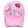 Trump's New Diamond Baseball Cap Sports et loisirs Diamond Denim Sunshade Hat Pearl Heart Letter Hats