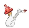 Vintage MINI Mushroom Glass bong Hookah water Smoking pipe can put customer logo by DHL UPS CNE