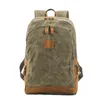 Backpack Leisure Feminino Feminino Cera de Cera Bolsa Retro Retro Alunha Estudante Computador Escola School Impermeável Montanhista Bagbackpack