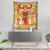 Tapisserie de Tarot La Lune Étoile Soleil Tapisserie Europe Médiévale Divination Tapisseries Tenture Murale Tapisseries Murales Mystérieuses pour La Maison D