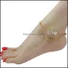 Anklets Jewelry Fashion Elephant Beads alklet for 여자 여자 여자 선물 금색 도매 귀여운 동물 여름 발 발목 체인 d dhczt