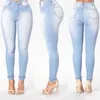 Women's Jeans Plus Size Vintage Women Slim Fit High Waist Denim Pencil Pants Bootcut Winter Pull-on Skinny Blue