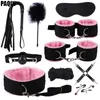 Bed Bondage Set BDSM Kits sexy Toys For Adults Games Nipple Clamps Adult Woman Couples Anal Butt Plug Tail